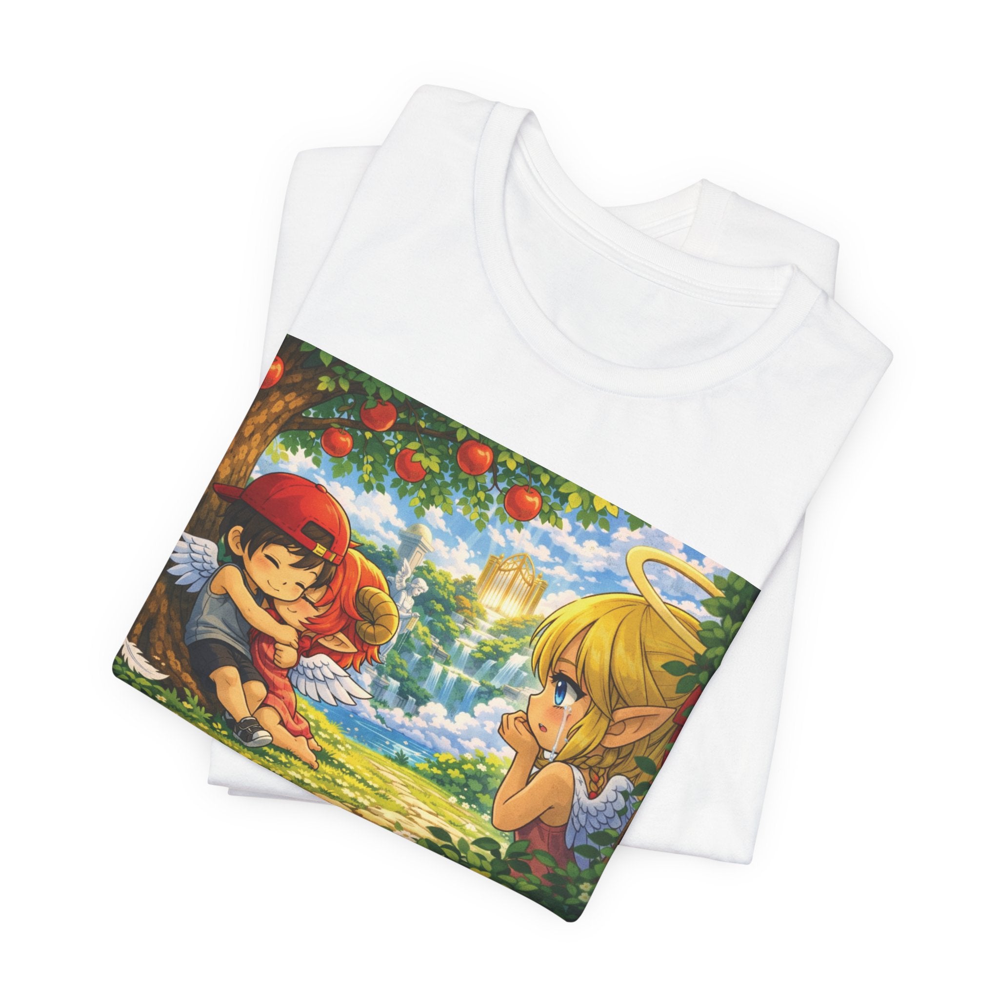 Anime Angel & Friend Graphic Tee — Cute Fantasy Illustration T-...