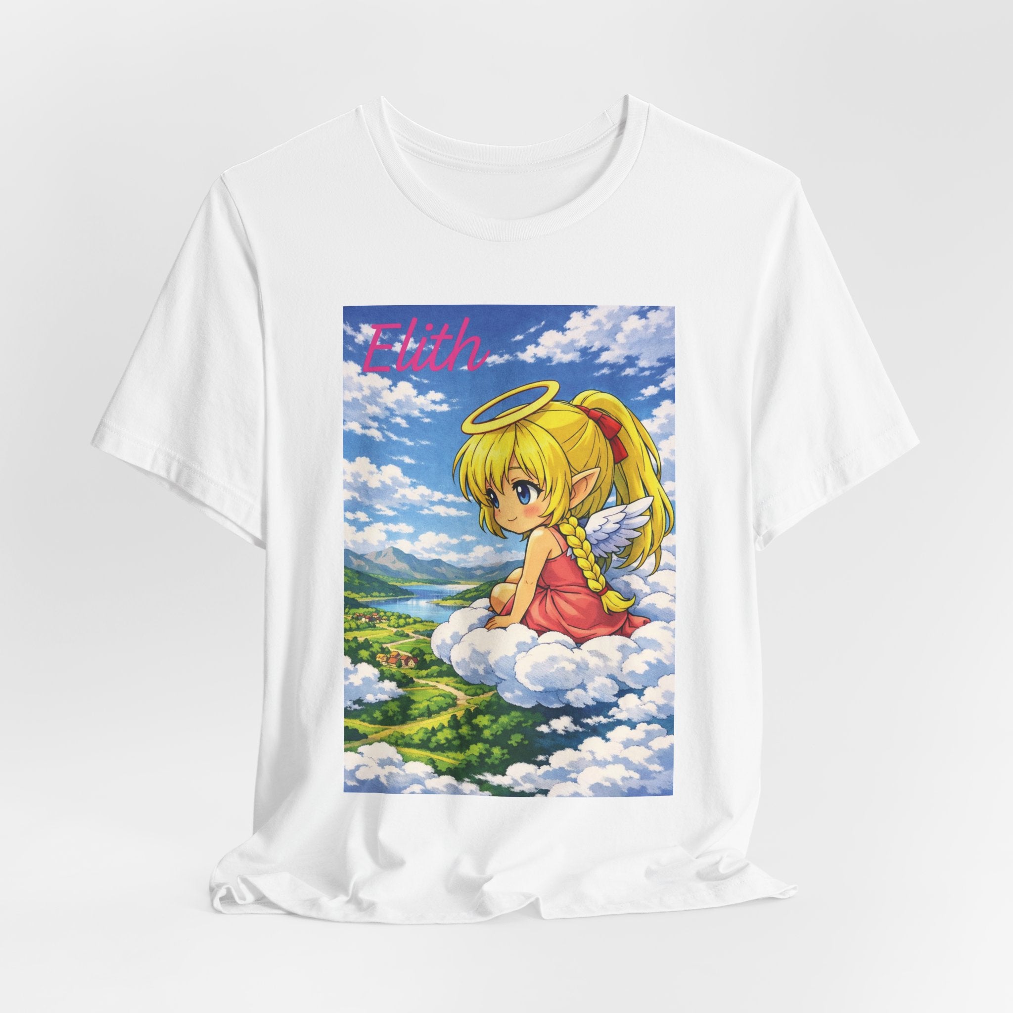 Anime Angel & Friend Graphic Tee — Cute Fantasy Illustration T-Shirt
