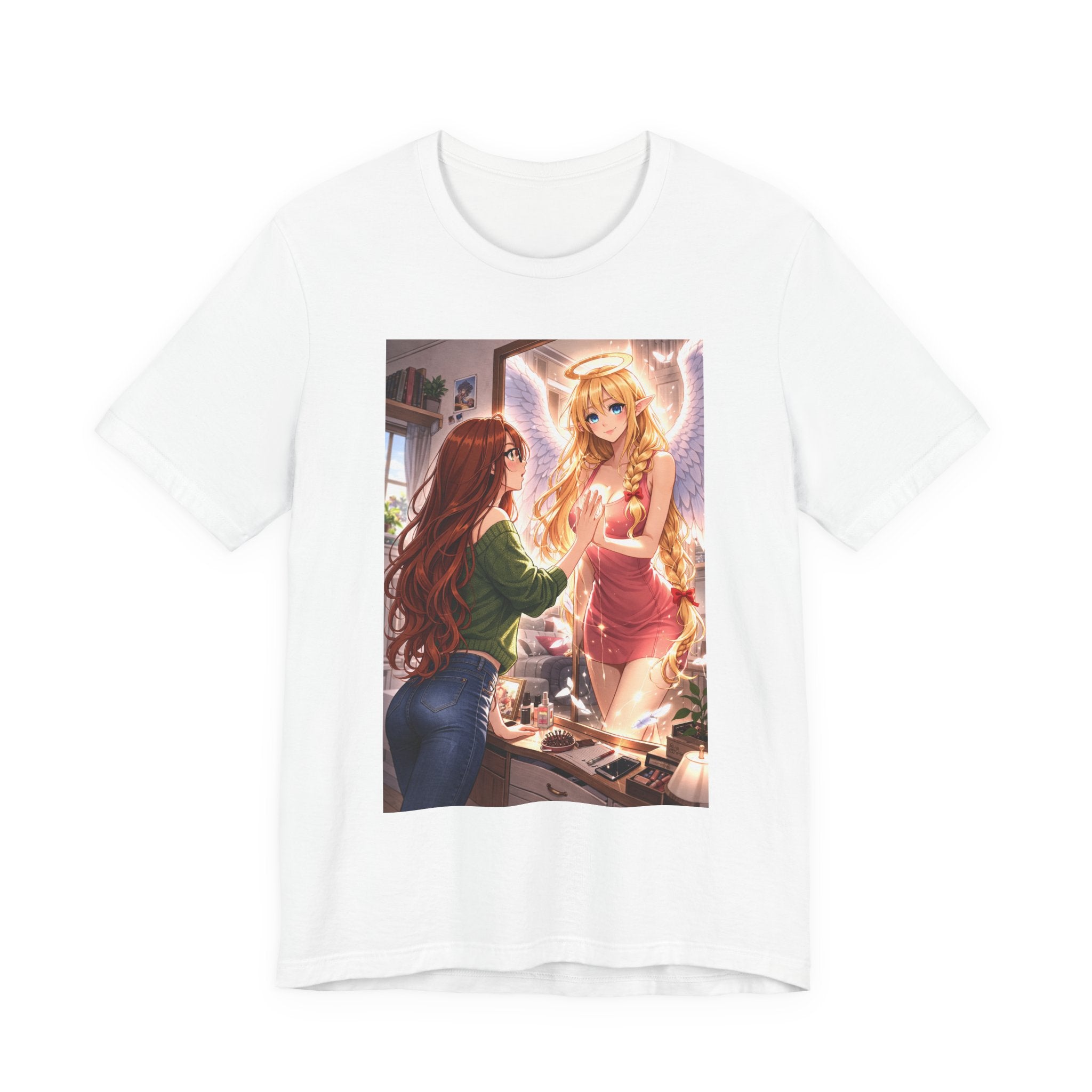 Anime Angel & Friend Graphic Tee — Cute Fantasy Illustration T-Shirt