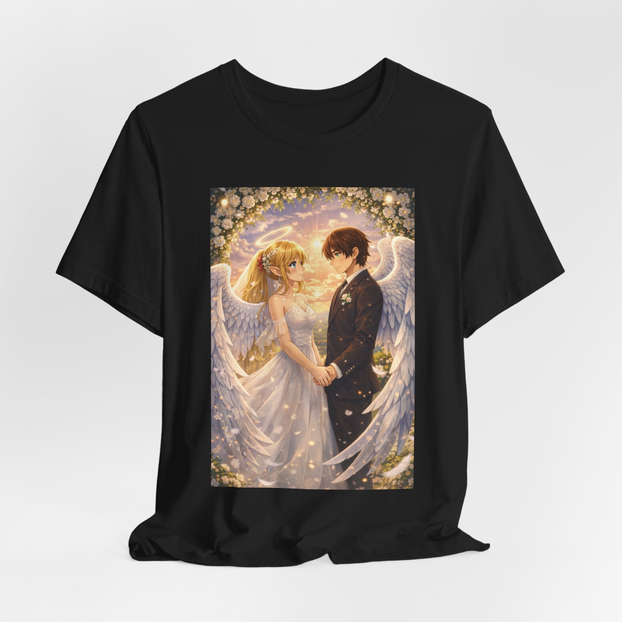 Anime Angel & Friend Graphic Tee — Cute Fantasy Illustration T-Shirt