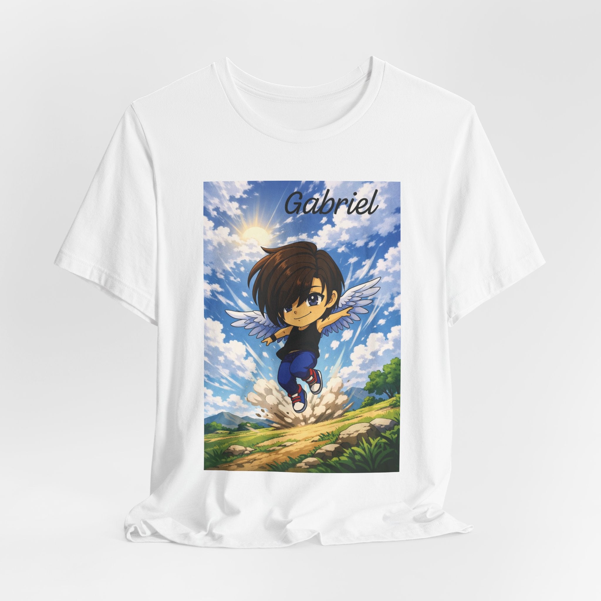 Anime Angel & Friend Graphic Tee — Cute Fantasy Illustration T-Shirt