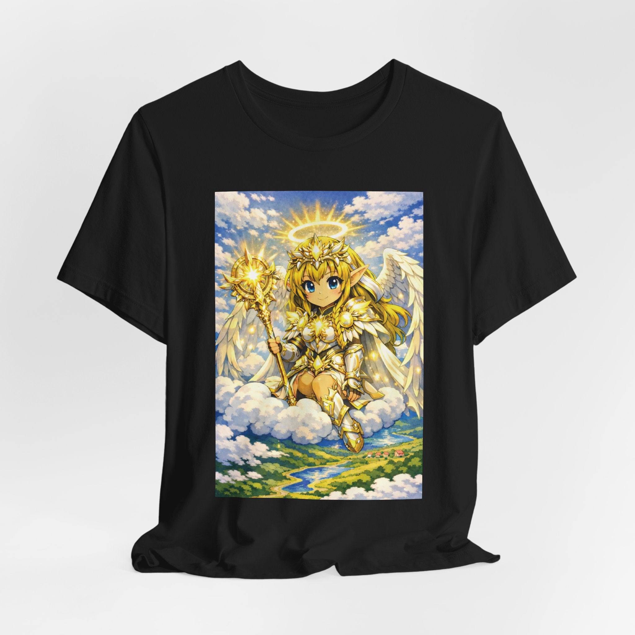 Anime Angel & Friend Graphic Tee — Cute Fantasy Illustration T-Shirt