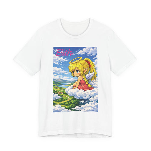 Anime Angel & Friend Graphic Tee — Cute Fantasy Illustration T-Shirt