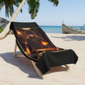 The Magicianl Tarot Beach Towel — Gothic Demon Card Design, Occult Bath & Pool Towel