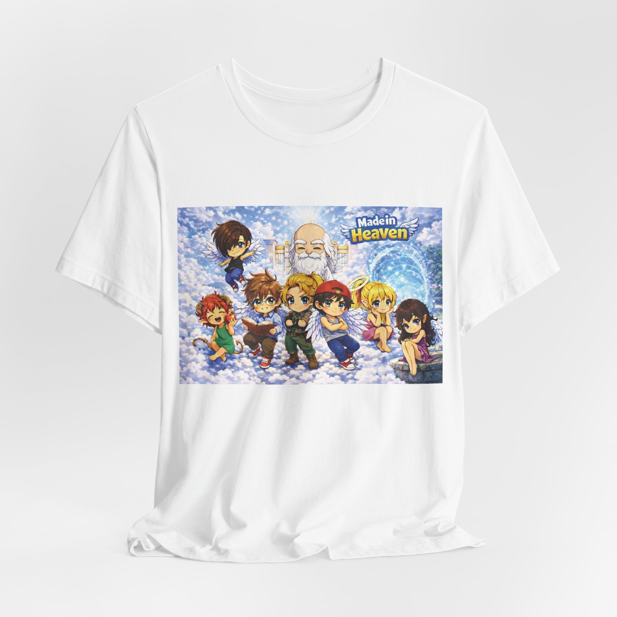 Anime Angel & Friend Graphic Tee — Cute Fantasy Illustration T-Shirt