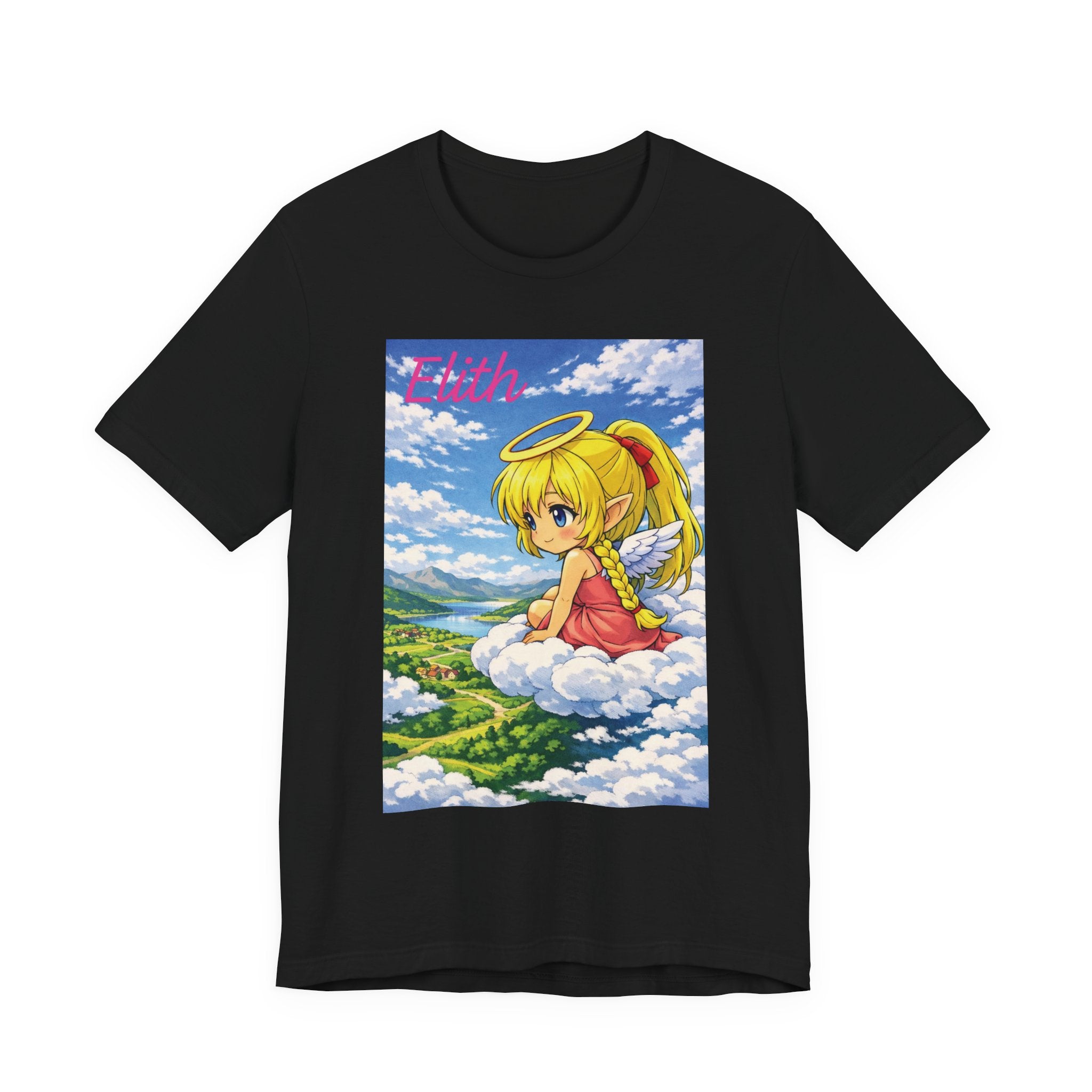 Anime Angel & Friend Graphic Tee — Cute Fantasy Illustration T-Shirt