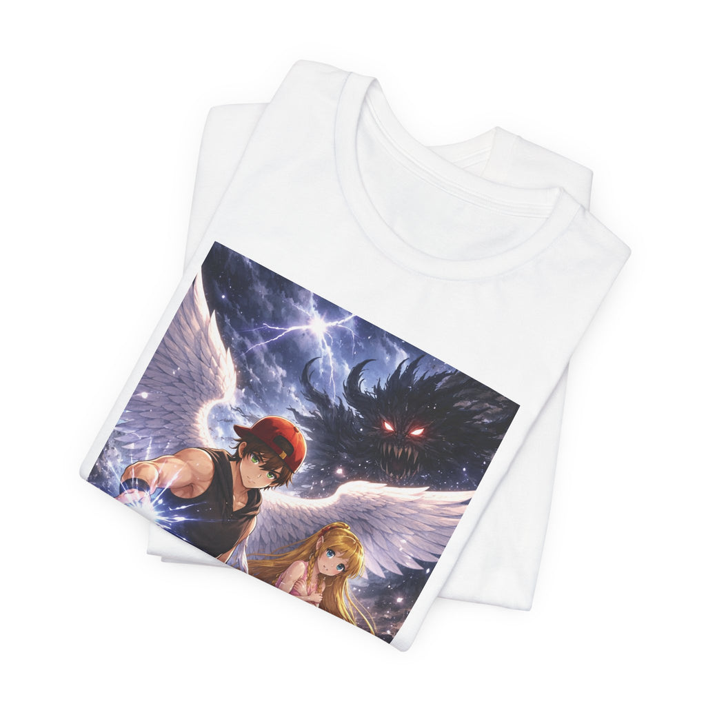 Anime Angel & Friend Graphic Tee — Cute Fantasy Illustration T-...