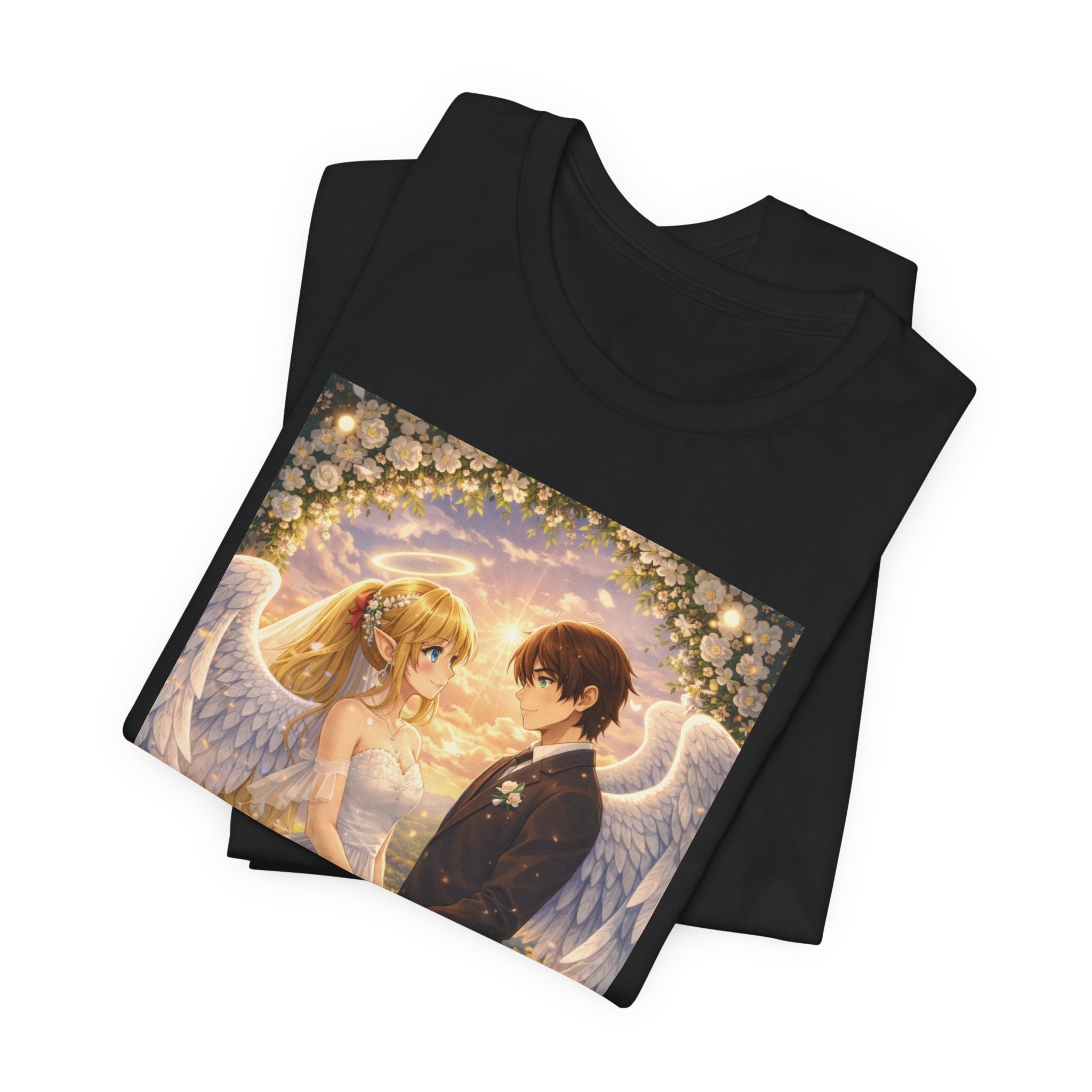 Anime Angel & Friend Graphic Tee — Cute Fantasy Illustration T-Shirt