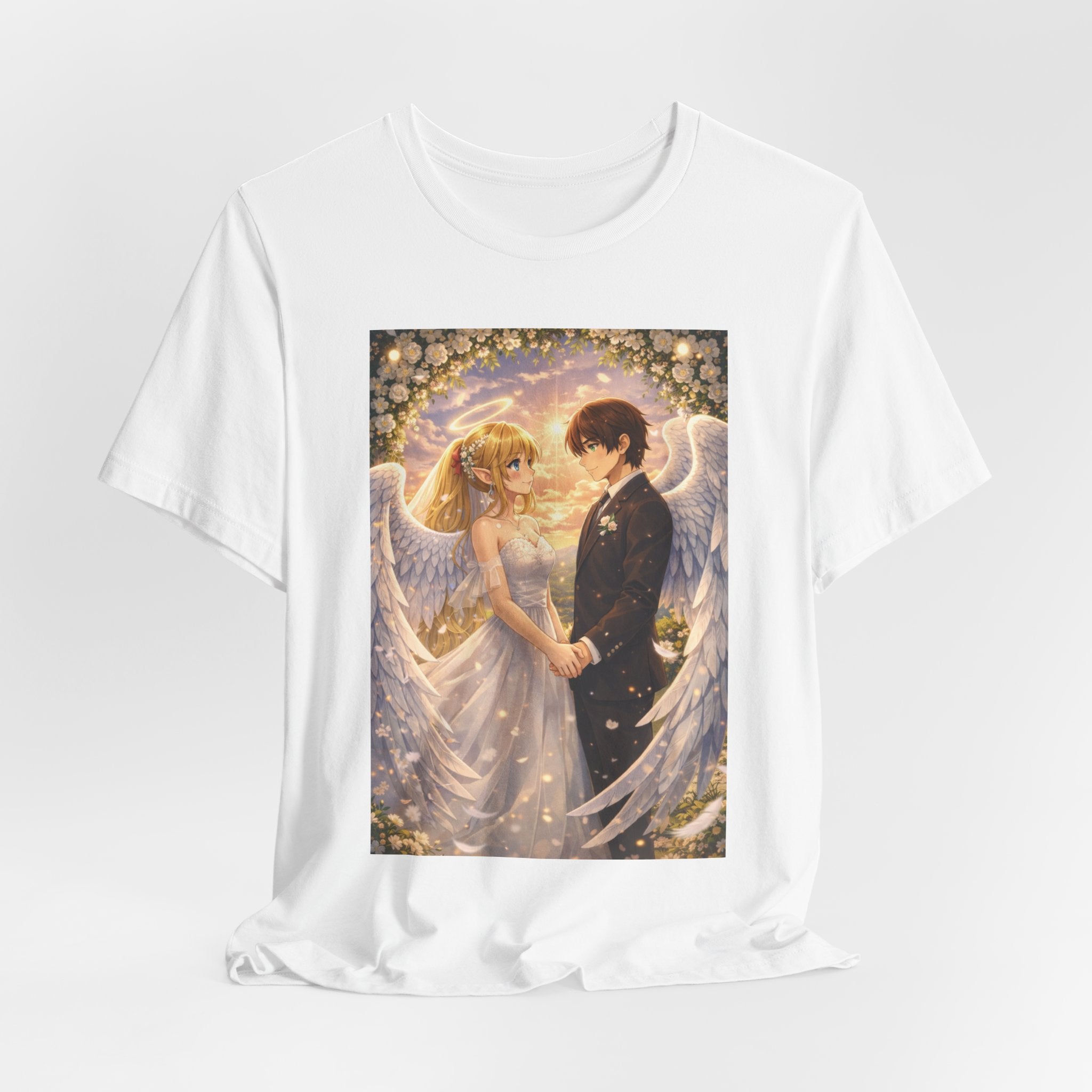 Anime Angel & Friend Graphic Tee — Cute Fantasy Illustration T-Shirt