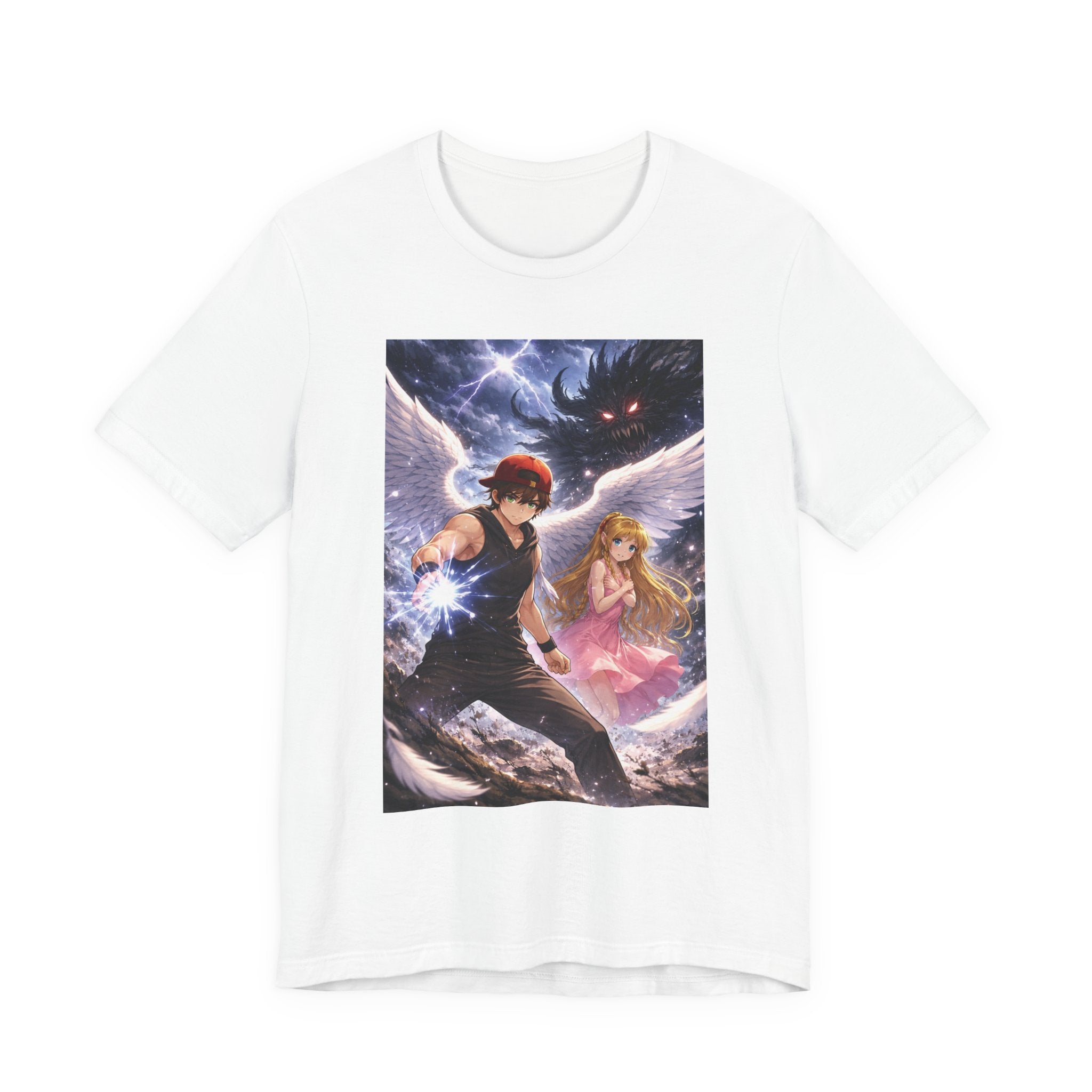 Anime Angel & Friend Graphic Tee — Cute Fantasy Illustration T-...