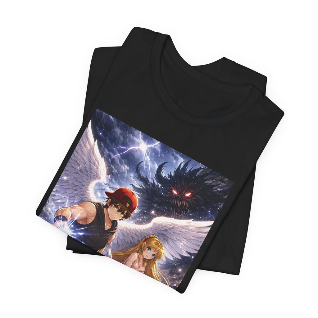 Anime Angel & Friend Graphic Tee — Cute Fantasy Illustration T-...