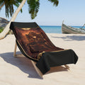 The Emperor Tarot Beach Towel — Gothic Demon Card Design, Occult Bath & Pool Towel