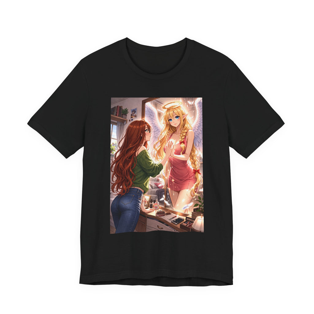 Anime Angel & Friend Graphic Tee — Cute Fantasy Illustration T-Shirt